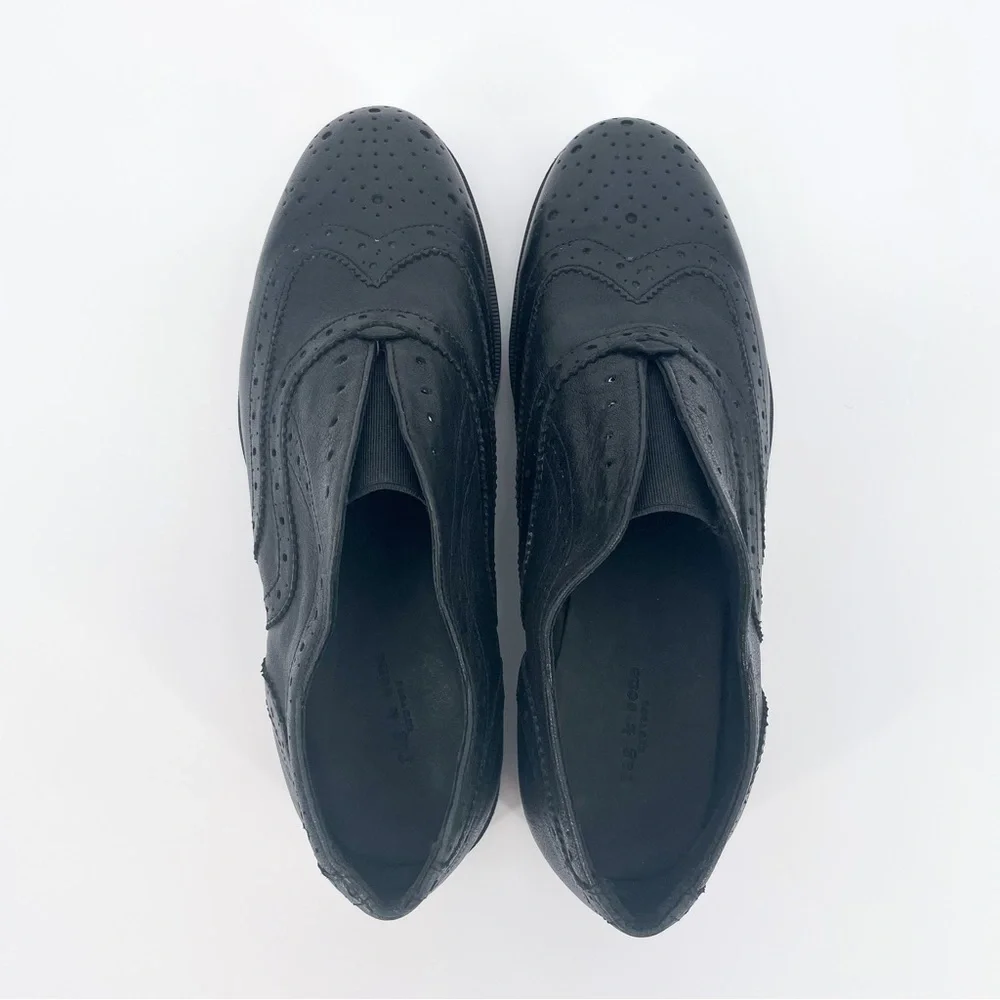 Rag & Bone Meli Brogue Wingtip Oxford Platform Loafers Black Size 36 (US 6)